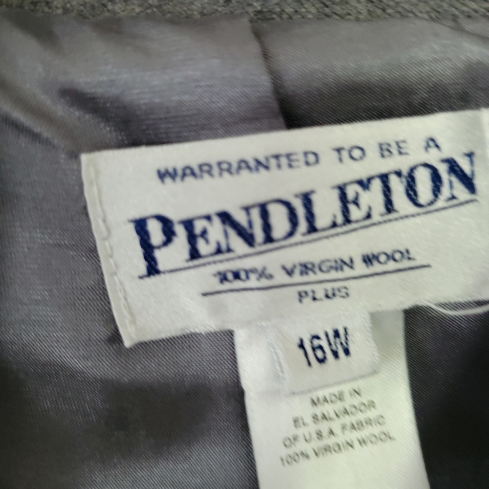 Pendleton Womens Gray 100% Wool Buttonfront Closu… - image 4